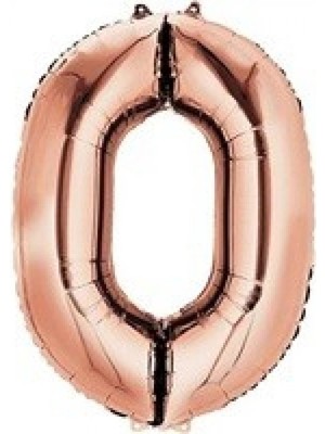 Kidspartim 0 Rakam Rose Gold Folyo Balon 72 cm