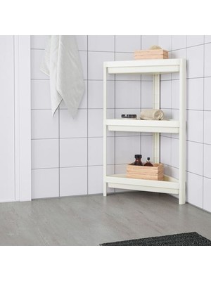 IKEA Banyo Raf Ünitesi Meridyendukkan Beyaz Pratik Raf Ünitesi 33X33X71 cm