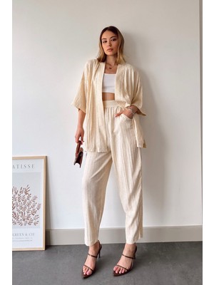 Foremia Kimono Takım-Bej