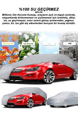 RENAULT PULSE Kumaş Logolu Oto Branda - Penye Örtü GRİ Fiyatları ve  Özellikleri