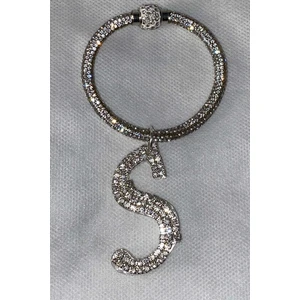 Arabasına Aşıklar Kulübü Swarovski Taşlı Bileklik Anahtarlık S Harfli
