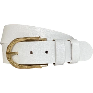 Goderi , Gold Tokalı Beyaz Kadın Kot, Spor Kemer 4 cm