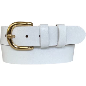 Goderi , Gold Tokalı Beyaz Kadın Kot, Spor Kemer 4 cm