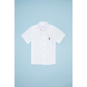 U.S. Polo Assn. Erkek Çocuk Beyaz Kısa Kol Gömlek 50262967-VR013