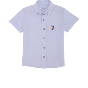 U.S. Polo Assn. Erkek Çocuk Basic Açık Mavi Kısa Kollu Gömlek 50262967-VR003