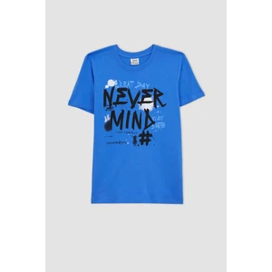 Erkek Çocuk Bisiklet Yaka Baskılı Kısa Kollu Tişört A2405A823SM