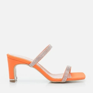 Kadın Turuncu Abiye Topuklu Terlik