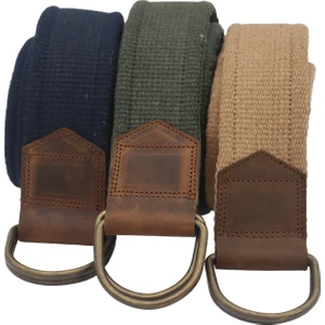 Anatolia Craft Unisex Derili Erkek Kadın Kız Genç Için D Tokalı  Antik Halkalı Dokuma Lacivert Yeşil Taba Taktik Spor Kanvas Kot Bez Kemer