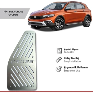 Fiat Egea Cross  Uyumlu Ayak Dinlendirme Pedalı Krom Ayak Dayama Pedalı 2021 2023 Arası