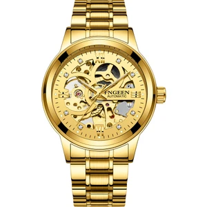 Chi Unique Tam Otomatik Örgü Kemer Mekanik Saat Erkek Saati Su Geçirmez Parlak Elmas Çift Taraflı Içi Boş Tourbillon (Yurt Dışından)