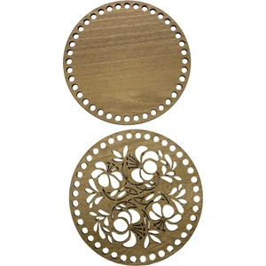 Ala Depo Ahşap Çiçek Desenli Sepet Tabanı+Kapağı 15 cm Açık Meşe Çift Yüz 3 mm Mdf