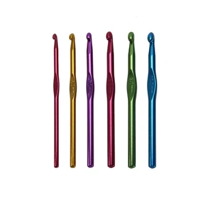 Ala Depo Metal Saplı Tığ Seti Penye Örgü Tığ Seti 5-6-7-8-9-10 mm  6 Lı (15 Cm)