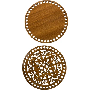 Ala Depo Ahşap Desenli Sepet Tabanı +Kapağı 15 cm Ceviz Çift Yüz 3 mm Mdf