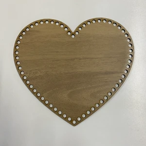 Ala Depo Ahşap Sepet Tepsi Tabanı (Kalp) 25CM Açık Meşe Çift Yüz 3mm Mdf