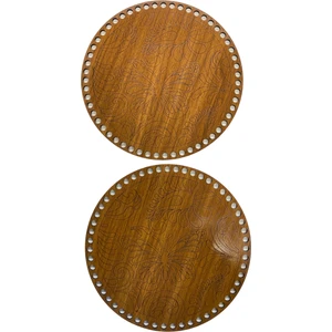 Ala Depo Ahşap Kelebek Desenli Sepet-Çanta Tabanı 20 cm Ceviz Çift Yüz 3 mm Mdf