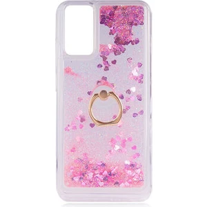 Kip GSM Galaxy A02S Kılıf Sıvılı Simli Yüzüklü Kapak