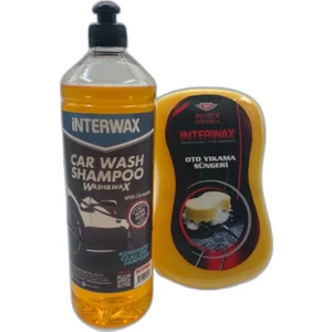 Interwax Cilalı Oto Şampuanı 1 Lt & Interwax Power Formula Oto Yıkama Süngeri