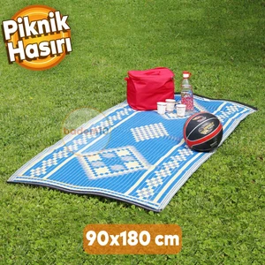 Plastik Hasır Halı Kilim Piknik Cami Park Plaj Bahçe Balkon Teras Kamp Outdoor Karavan Mat 90X180 cm