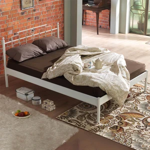 Hatkus-S Çift Kişilik Ferforje Metal Karyola-Beyaz