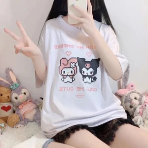 Sanrio And Melody Pixel Beyaz T-Shirt