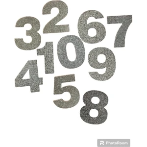 Kiddyworld Simli Eva Yapışkanlı Rakam  0 - 9 Set – Gri (Rakam Boyutu 7 Cm)
