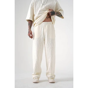 Premium Oversize Baggy Basıc Pantolon Beyaz