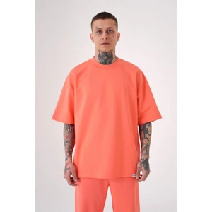 Oversıze Basıc Pamuklu T-Shırt Pembe