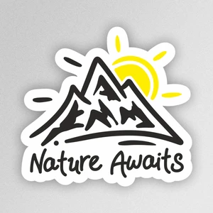 Sb Store Nature Awaits Outdoor Adventure Camping Karavan Off Road Sticker Etiket 1