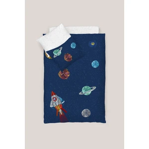 Casadora Baby Space Planet Navy %100 Pamuk Saten Bebek Nevresim Takımı