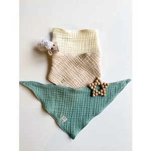 Baby And Sheep Müslin Kumaş Çıtçıtlı Bebek Salya Önlük & Fular (3 Adet)