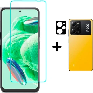 Xiaomi Poco X5 Pro Temperli Cam Ekran Koruyucu ve Kamera Lens Koruyucu Seti