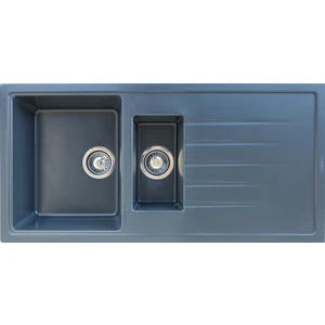 Granit Eviye Antrasit 1,5 Göz Damlalıklı Mutfak Evyesi 100x50Cm (VX-100)