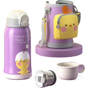 Zethus 550ML Taşınabilir Su Matarası - Mor (Yurt Dışından)