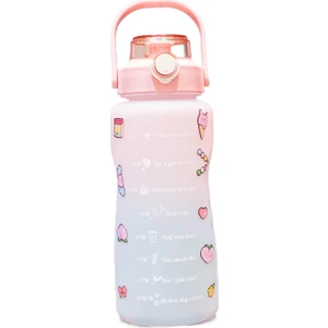 Zethus 1500ML Taşınabilir Su Matarası - Pembe / Mavi (Yurt Dışından)