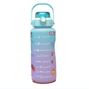 Zethus 1500ML Taşınabilir Su Matarası - Yeşil / Mor (Yurt Dışından)
