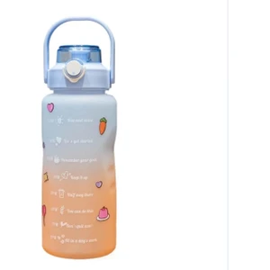 Zethus 1500ML Taşınabilir Su Matarası - Mavi / Turuncu (Yurt Dışından)