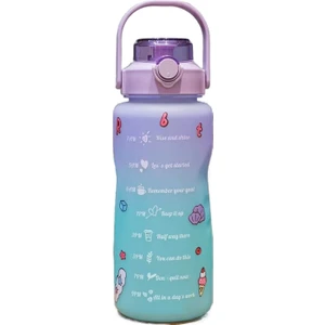 Zethus 1500ML Taşınabilir Su Matarası - Mor / Yeşil (Yurt Dışından)