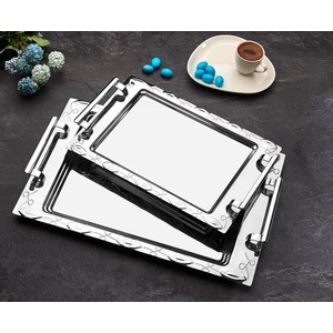 İnter Çelik Bade Model Çay Tepsisi Sunumluk 2'li