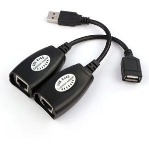 USB Extender Cat5 Cat6 Kablosu Üzerinden USB Uzatma Adaptörü 45M
