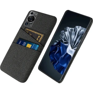 Huawei P60 / P60 Pro Çift Kart Yuvaları Telefon Kılıfı Sert Pc + Bez Telefon Kapağı (Yurt Dışından)