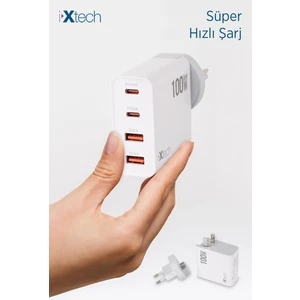 100W Pd+Qc 3.0 Süper Hızlı Portatif Başlıklı Adaptör