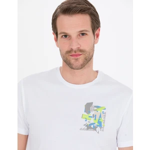 Pierre Cardin Erkek Beyaz Slim Fit Baskılı Bisiklet Yaka Tişört 50263926-VR013
