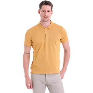 Hardal Düz Comfort Fit Pamuk Polo Yaka Tişört