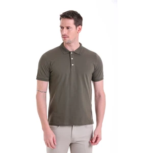 Haki Düz Comfort Fit Pamuk Polo Yaka Tişört