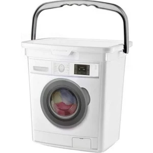 Çamaşır Makinesi Görünümlü Kulplu Deterjan Kutusu 6lt Deterjanlık Tabletlik