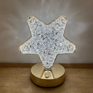 Lw-27 Şarjlı Yıldız Kristal Elmas Masa Lambası Dokunmatik Romantik Akrilik LED Gece Lambası