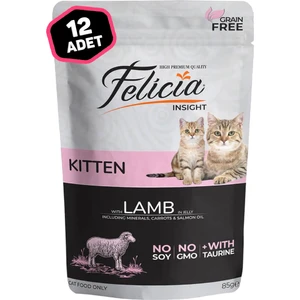 Pouch Tahılsız Kuzulu Yavru Kedi Konserve Mama 12 x 85 Gr.