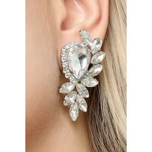 Furtek Aksesuar Kadın Melek Kanadı Zirkon Taşlı Gümüş Pırlanta Abiye Elbise Düğün Söz Kına Nişan Gelin Parti Küpesi