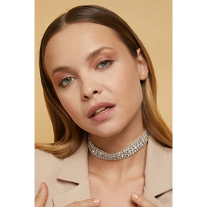 Furtek Aksesuar Kadın 5 Sıra Model Zirkon Taşlı Gümüş Gerdanlık Pırlanta Abiye Nişan Düğün Gelin Takı Tasma Choker