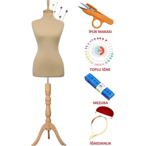 Manken İstanbul Dikiş Setli Sünger Iğne Batabilen 42 Beden Terzi Mankeni Prova Mankeni